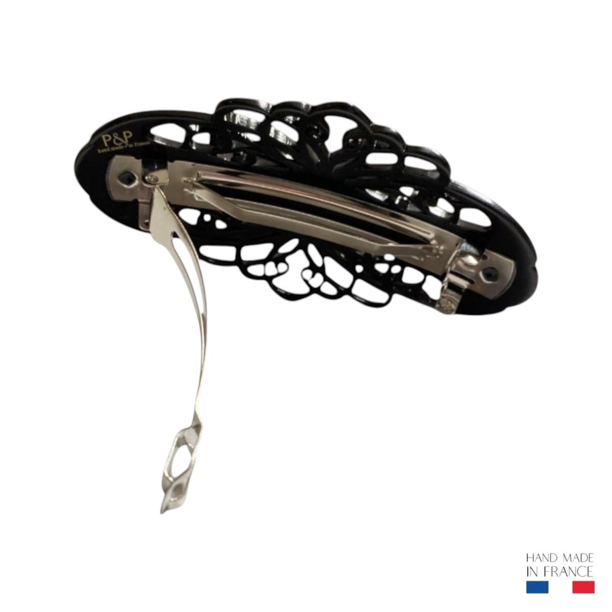 barrette à cheveux audrey rétro arabesques noir 3