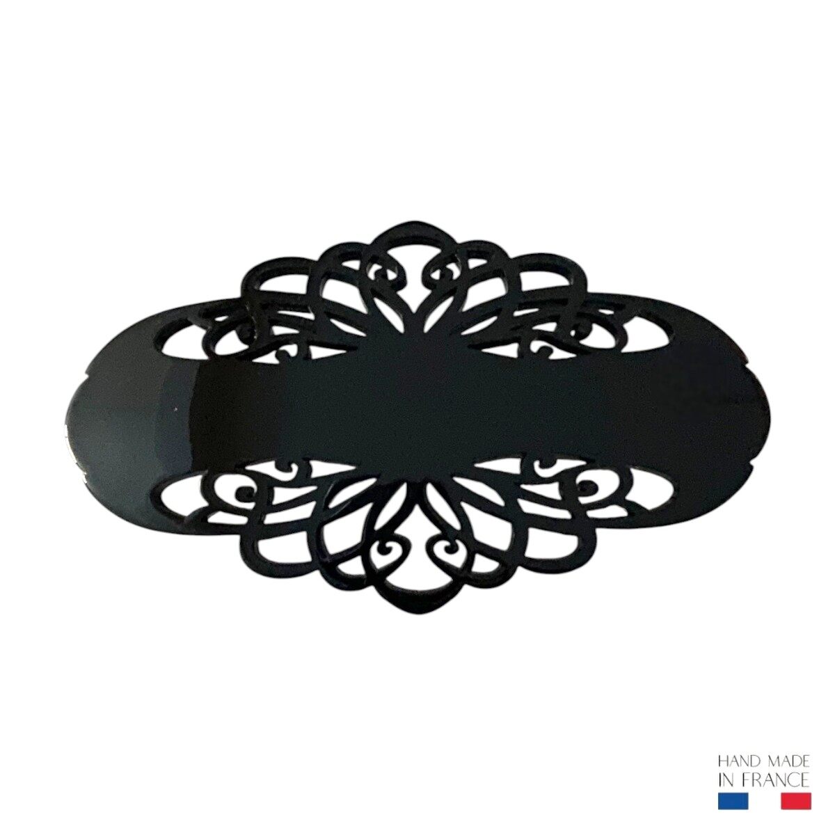 barrette à cheveux audrey rétro arabesques noir