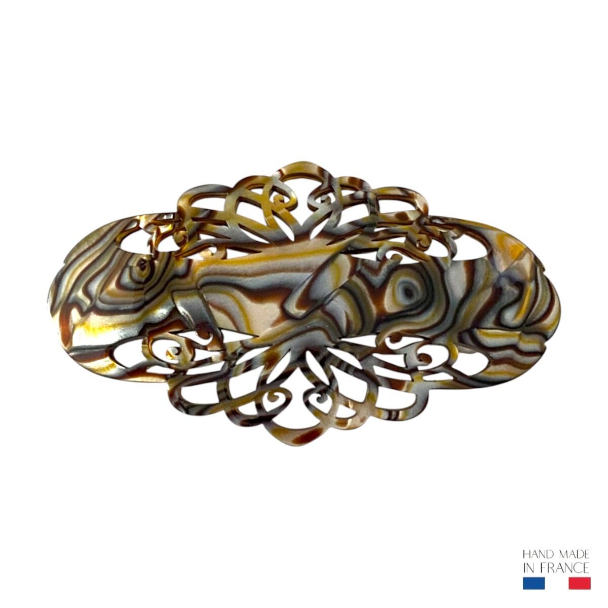 barrette à cheveux audrey rétro arabesques onyx