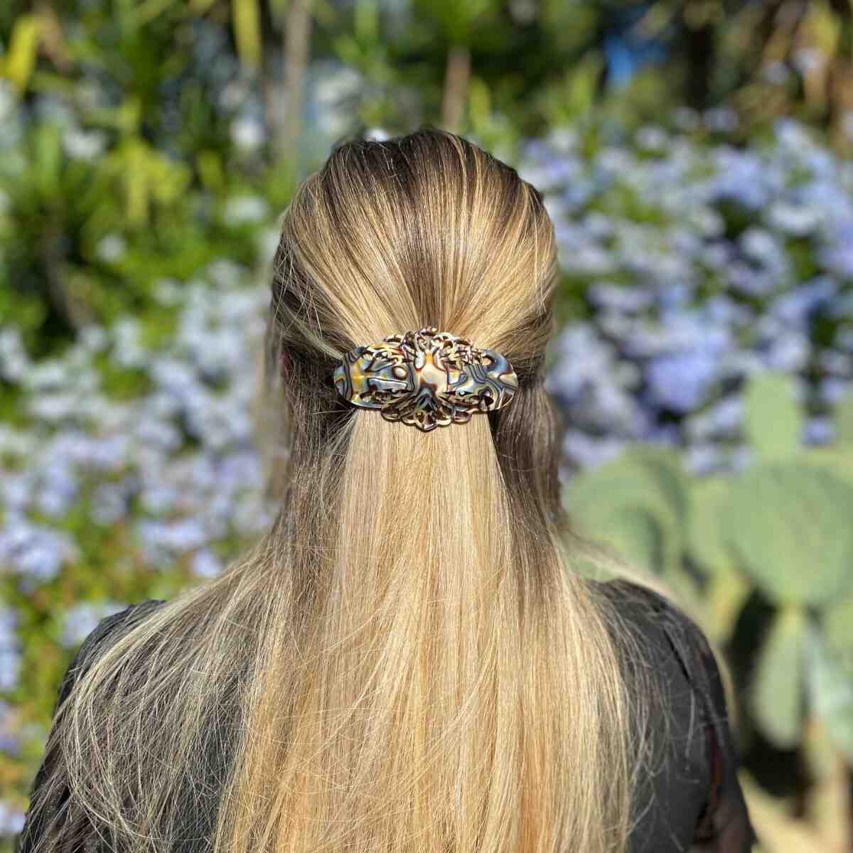 barrette à cheveux audrey rétro arabesques onyx 5