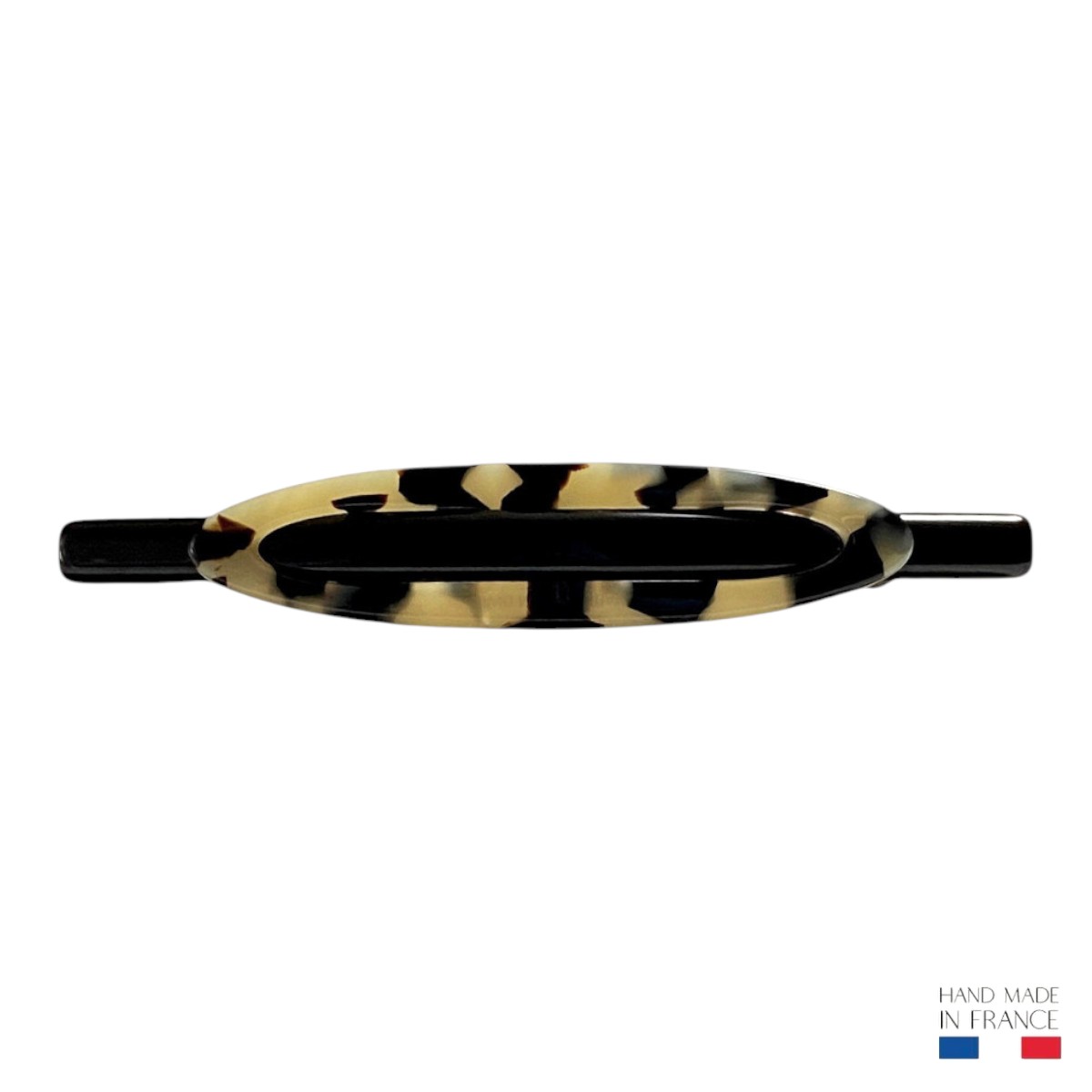 barrette à cheveux zoé ovale allongé écaille clair -Photoroom