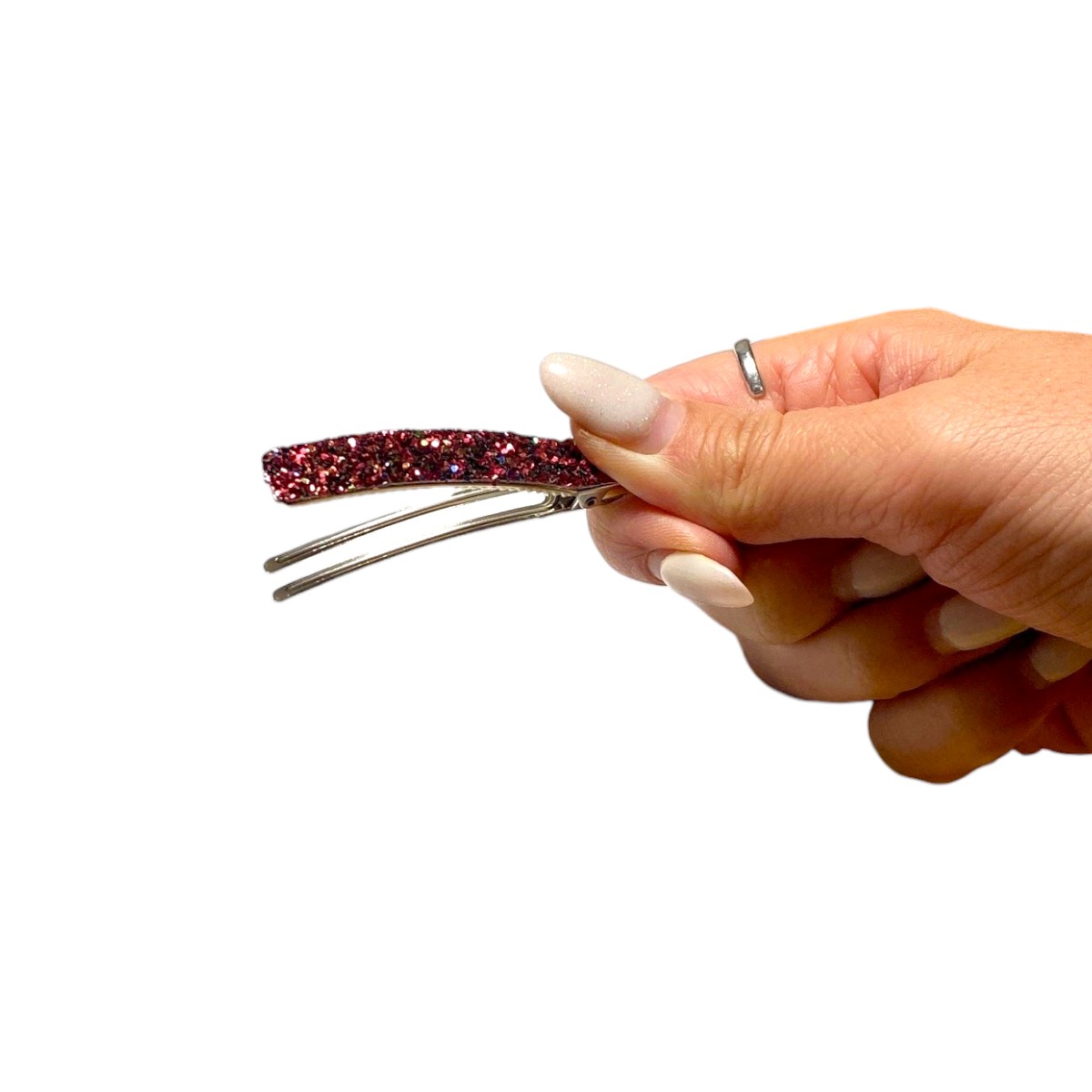 barrette cheveux pince flavie paillettes rouge 4-Photoroom