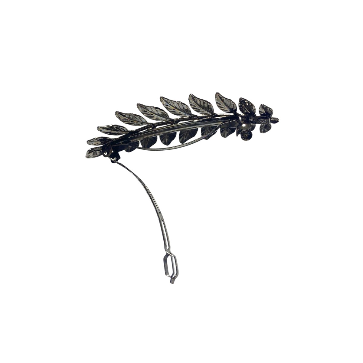 barrette à cheveux séverine grande feuille argenté 3-Photoroom