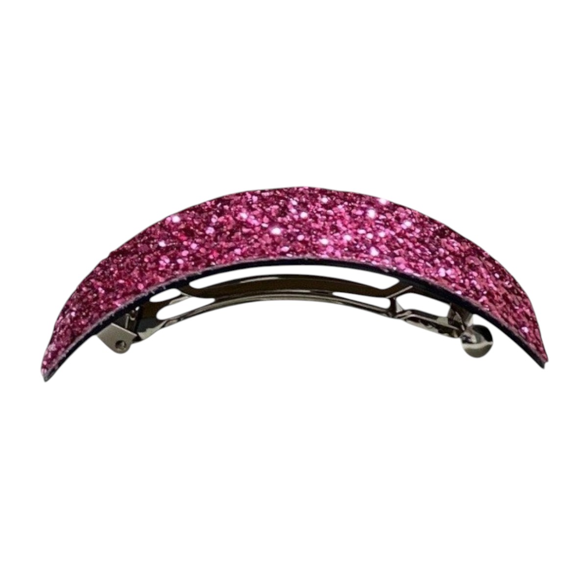 barrette à cheveux victoire rose fuchsia pailleté-Photoroom