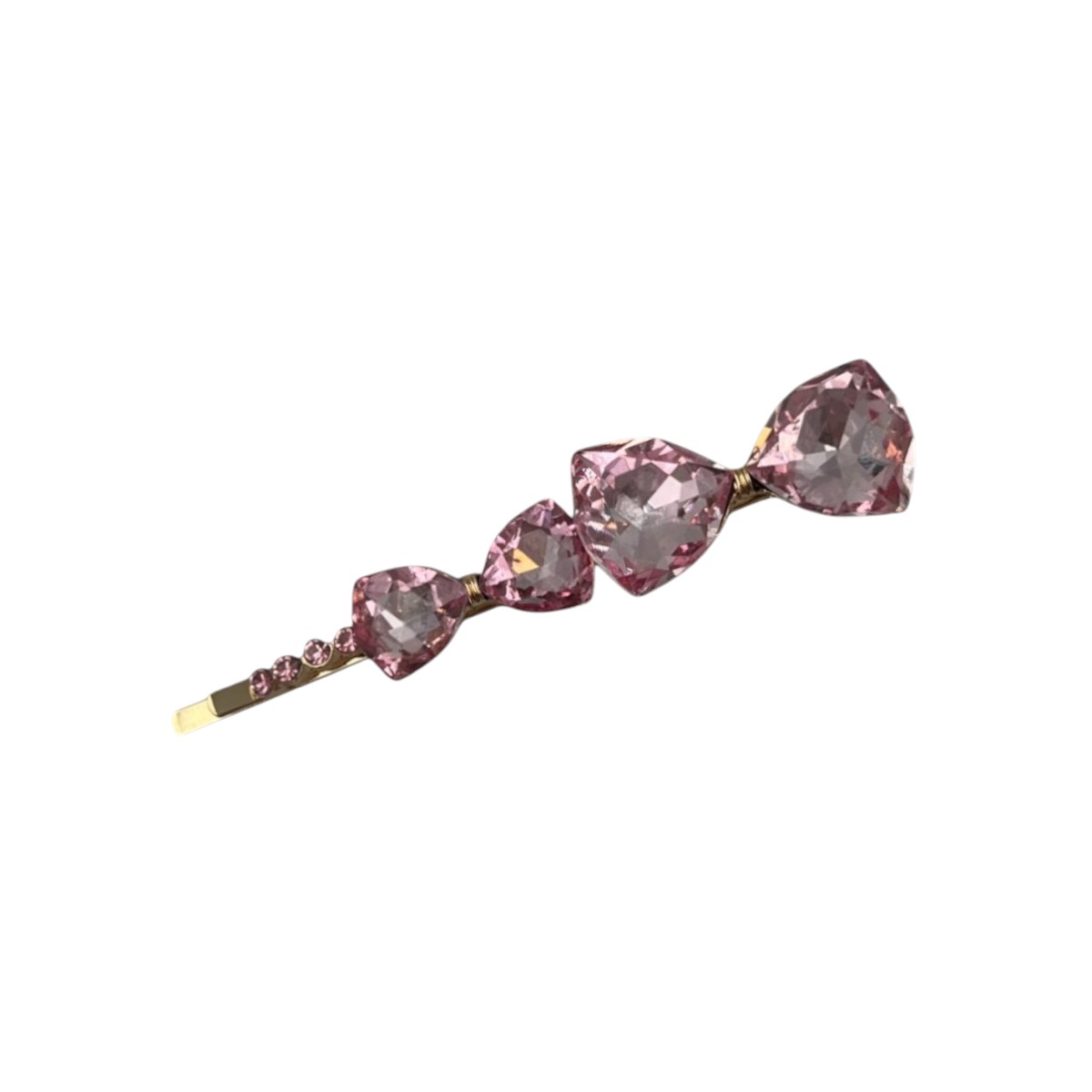 barrette à cheveux émilie nœuds strass rose-Photoroom