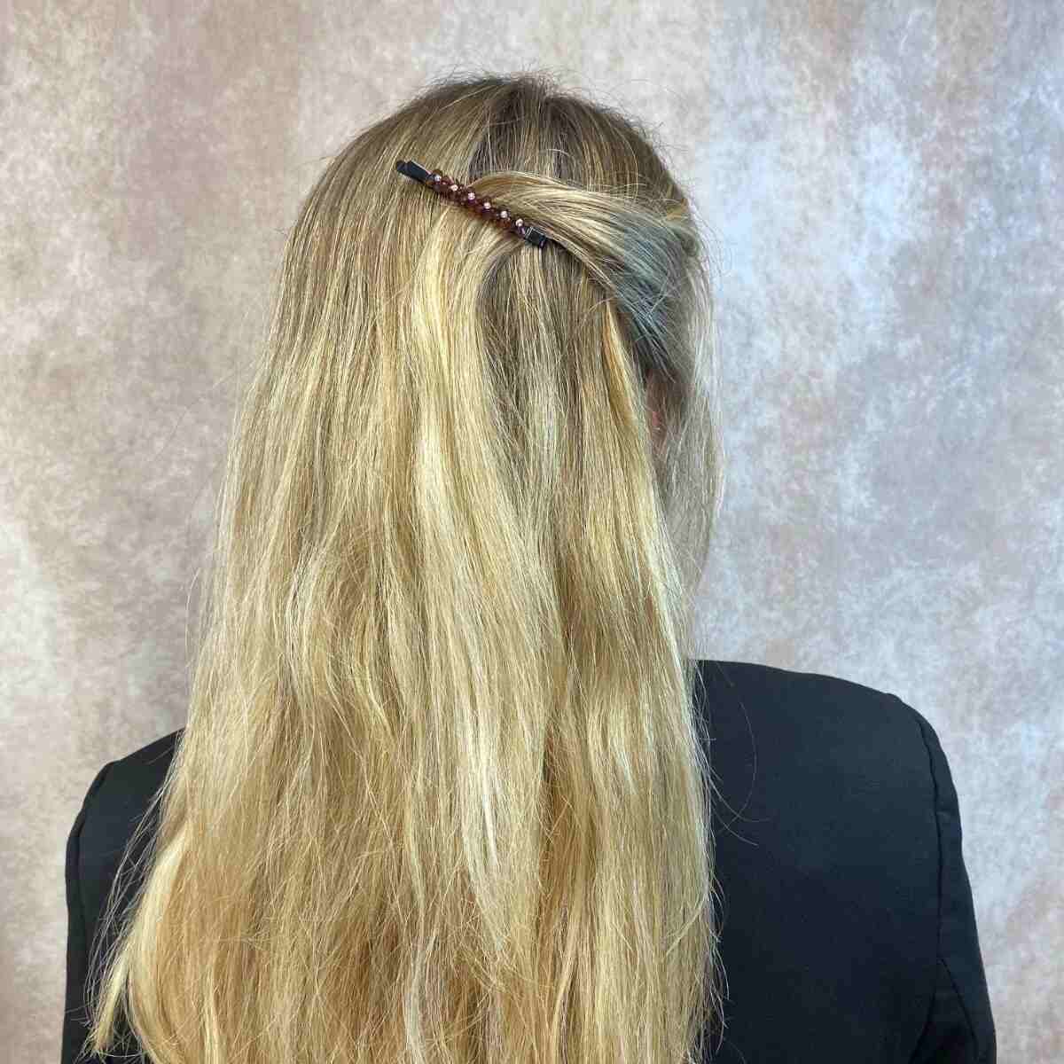 barrette à cheveux isabelle petites fleurs marron 3