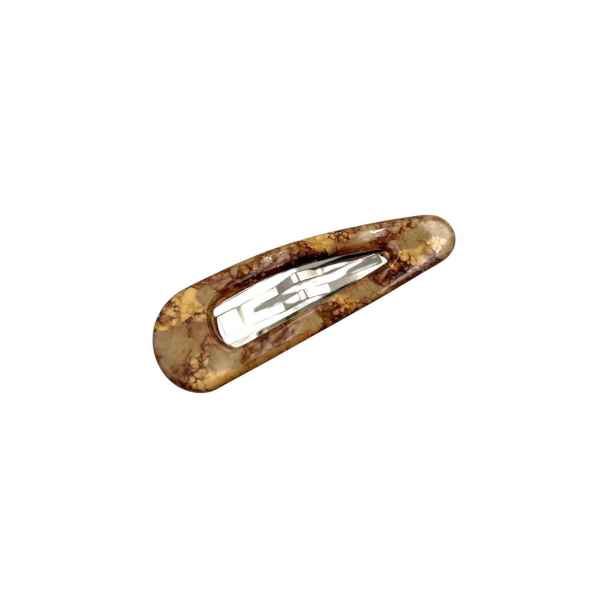 barrette à cheveux clic clac marbré camel-Photoroom