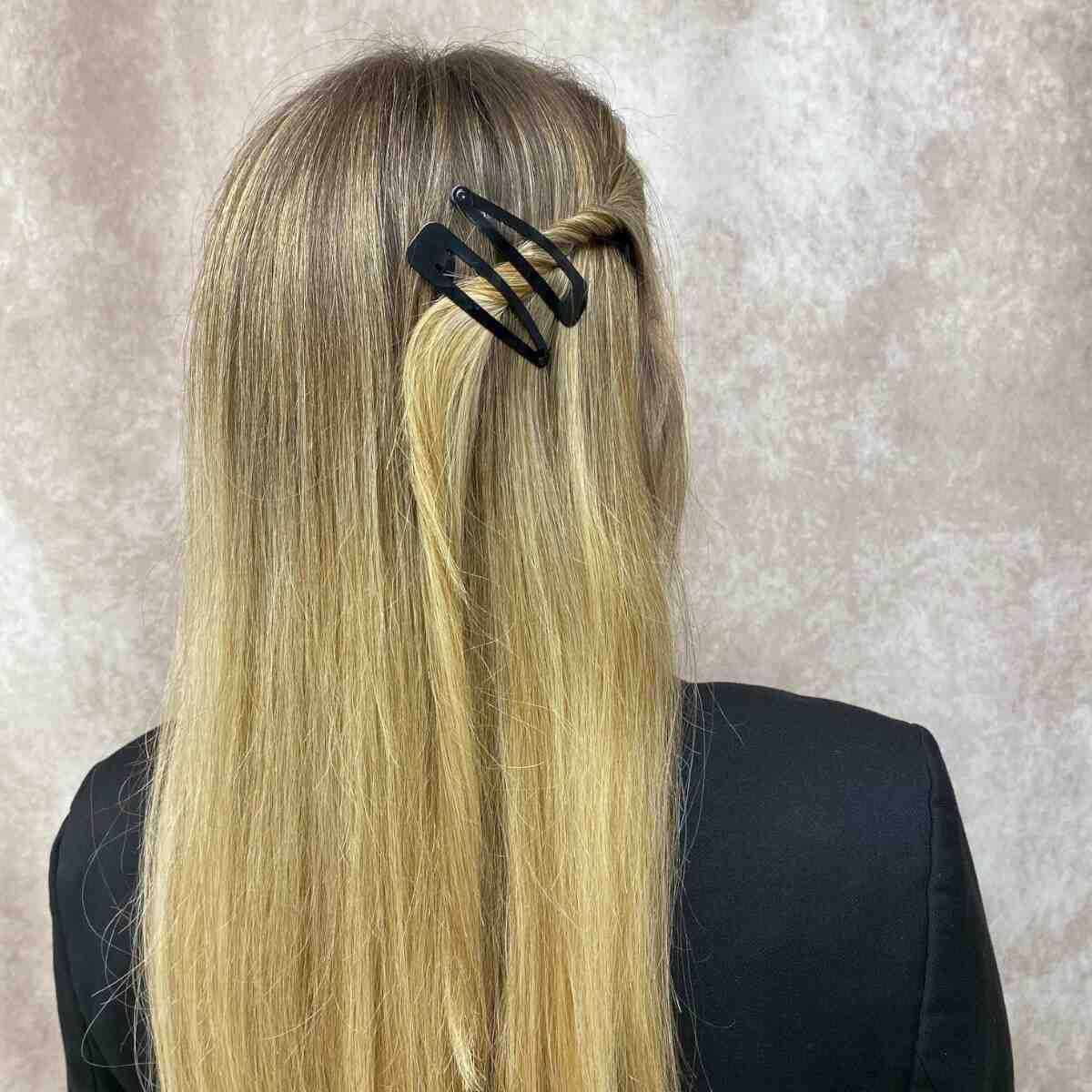 2 Barrettes à cheveux clic-clac noires 6,5 cm
