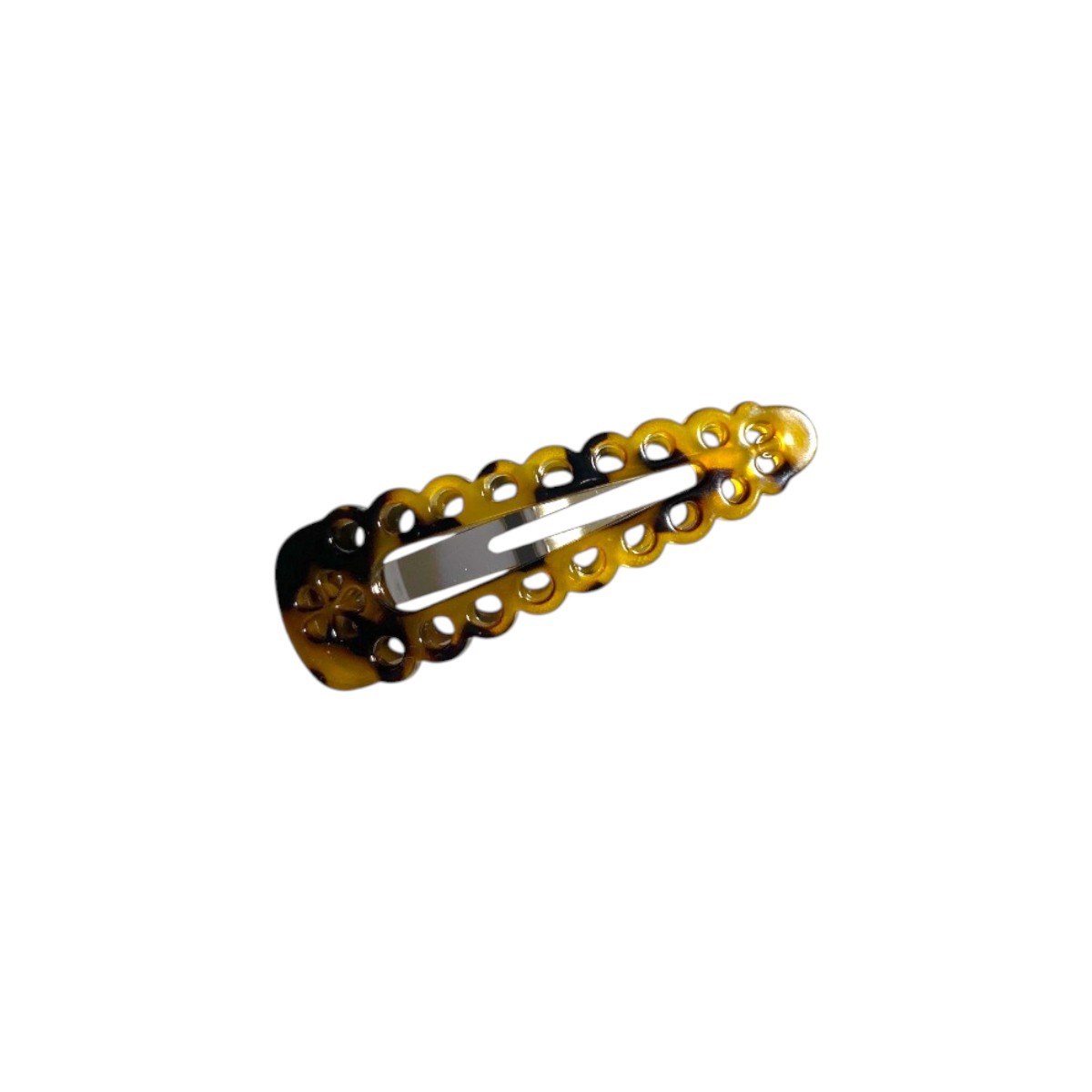 barrette cheveux clic clac motif floral écaille-Photoroom