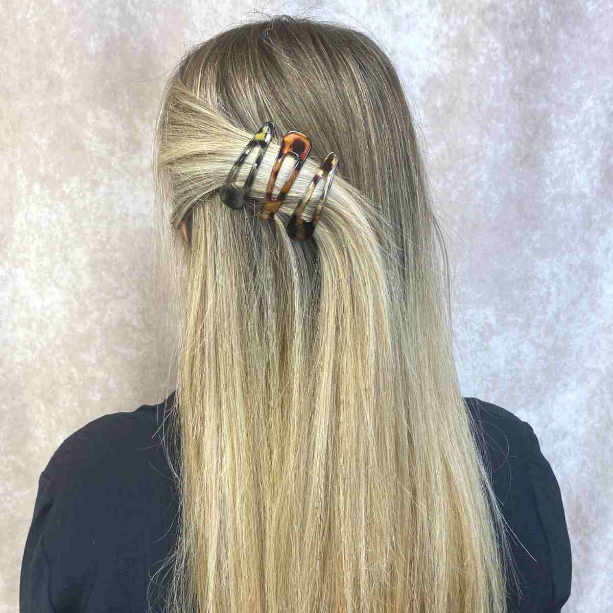 2 Barrettes à cheveux clic-clac translucides 5,5 cm