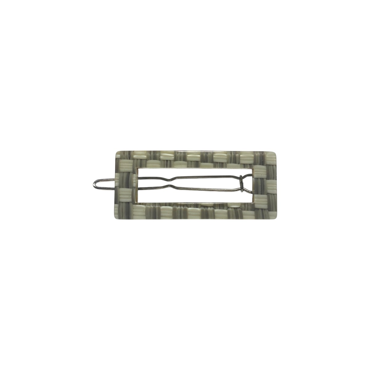 barrette à cheveux rectangulaire tatiana gris et crème-Photoroom