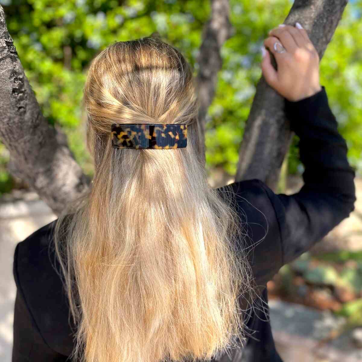 barrette à cheveux hortance classique écaille foncé 2