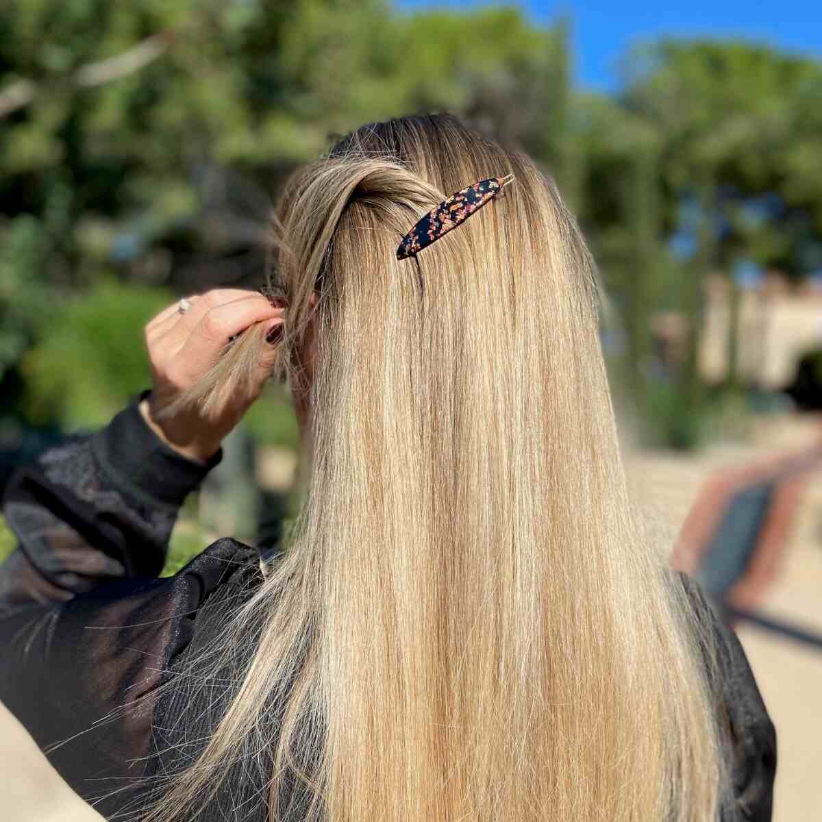 Barrette à cheveux Clémence Noire Pailletée