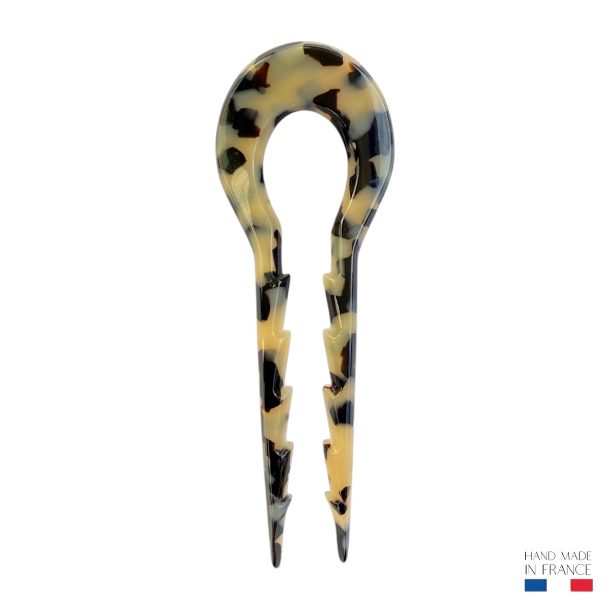 grande épingle à cheveux cranté écaille clair-Photoroom