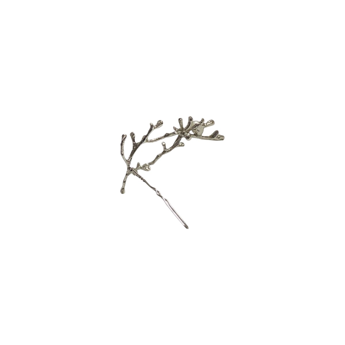 barrette à cheveux océane branche argenté et perle blanche 4-Photoroom