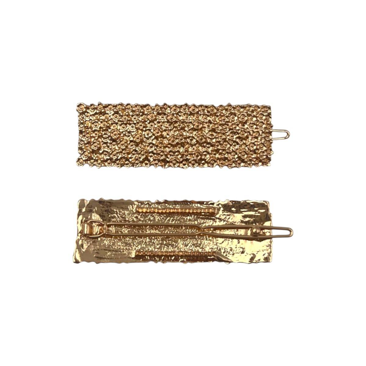 barrette à cheveux rectangulaire doré valérie 3