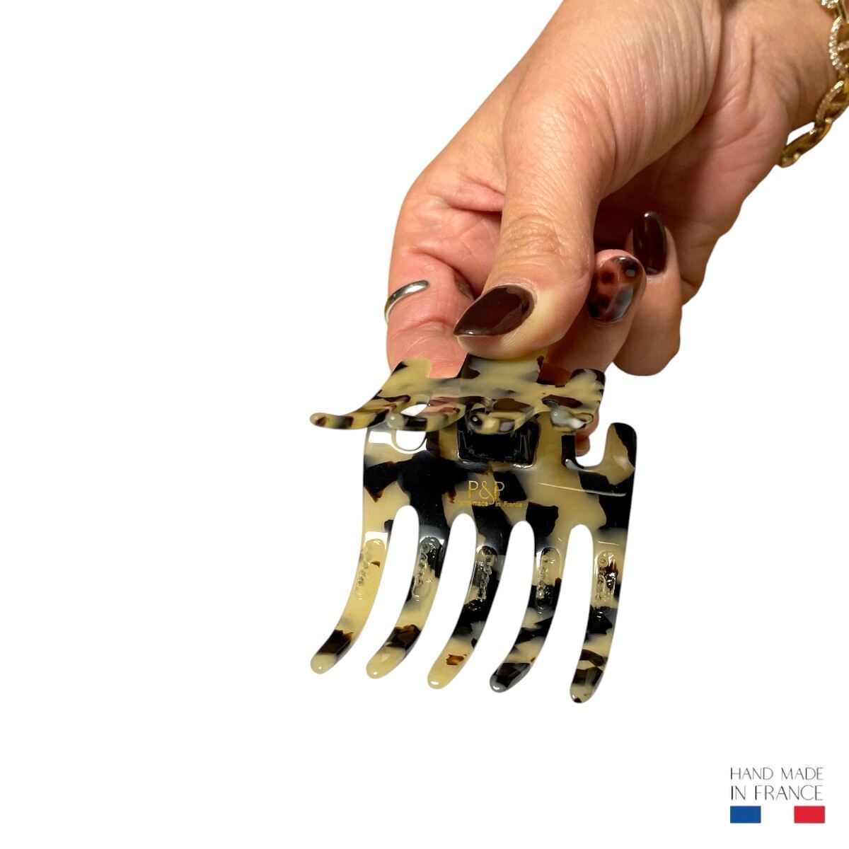 petite pince à cheveux écaille clair 5 cm 4
