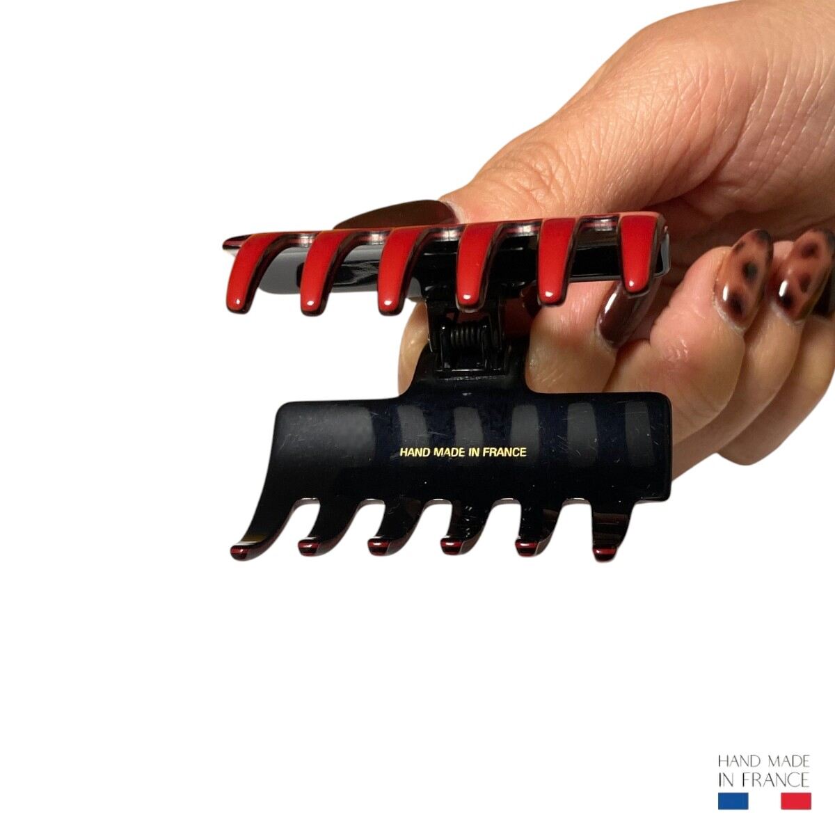 pince à cheveux rouge et noir 6 cm 6