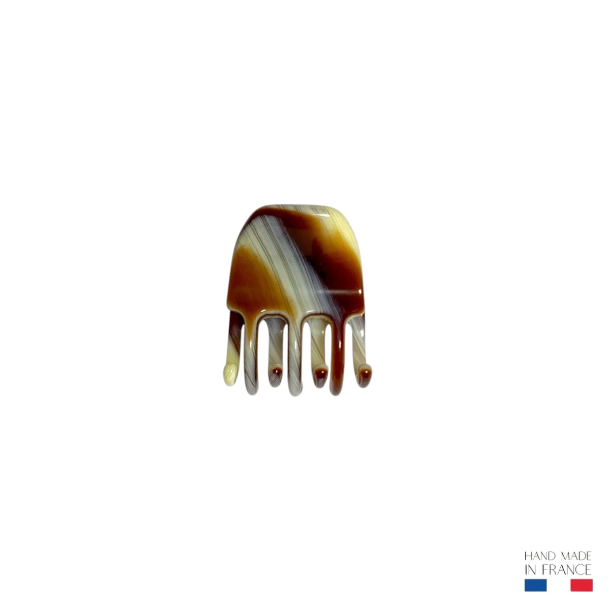 Mini pince à cheveux Corne Marron 2 cm