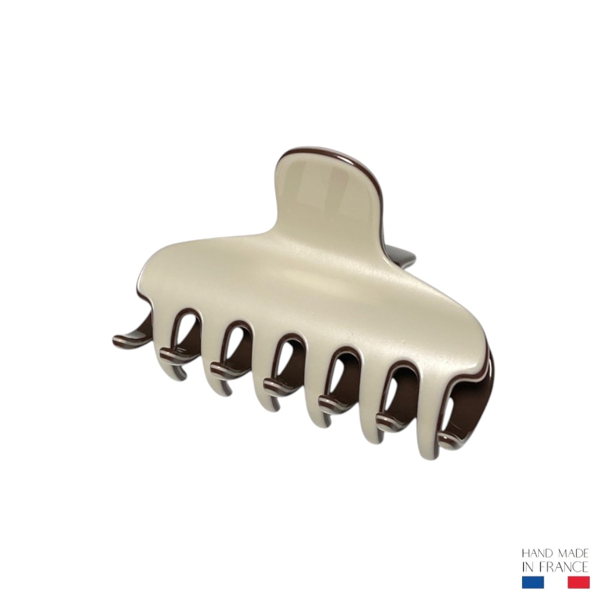 Pince à Cheveux Marron et Crème 6,5 cm