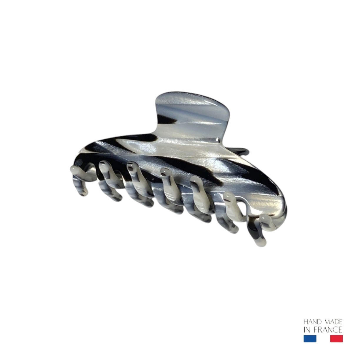Pince à cheveux Tigre Blanc 6 cm