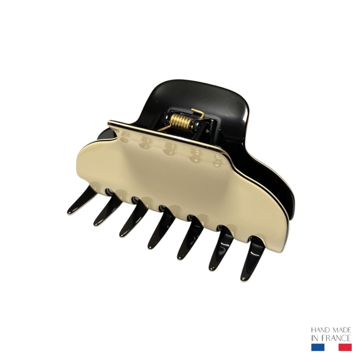 pince à cheveux crème et noir 8,5 cm 3-Photoroom