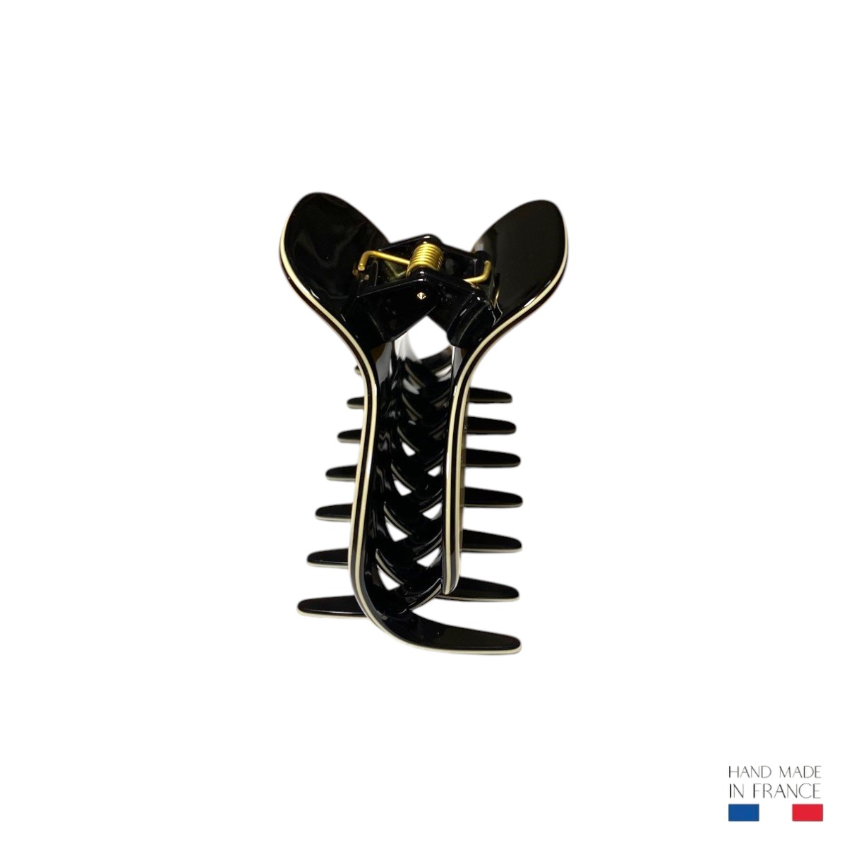 pince à cheveux crème et noir 8,5 cm 2-Photoroom