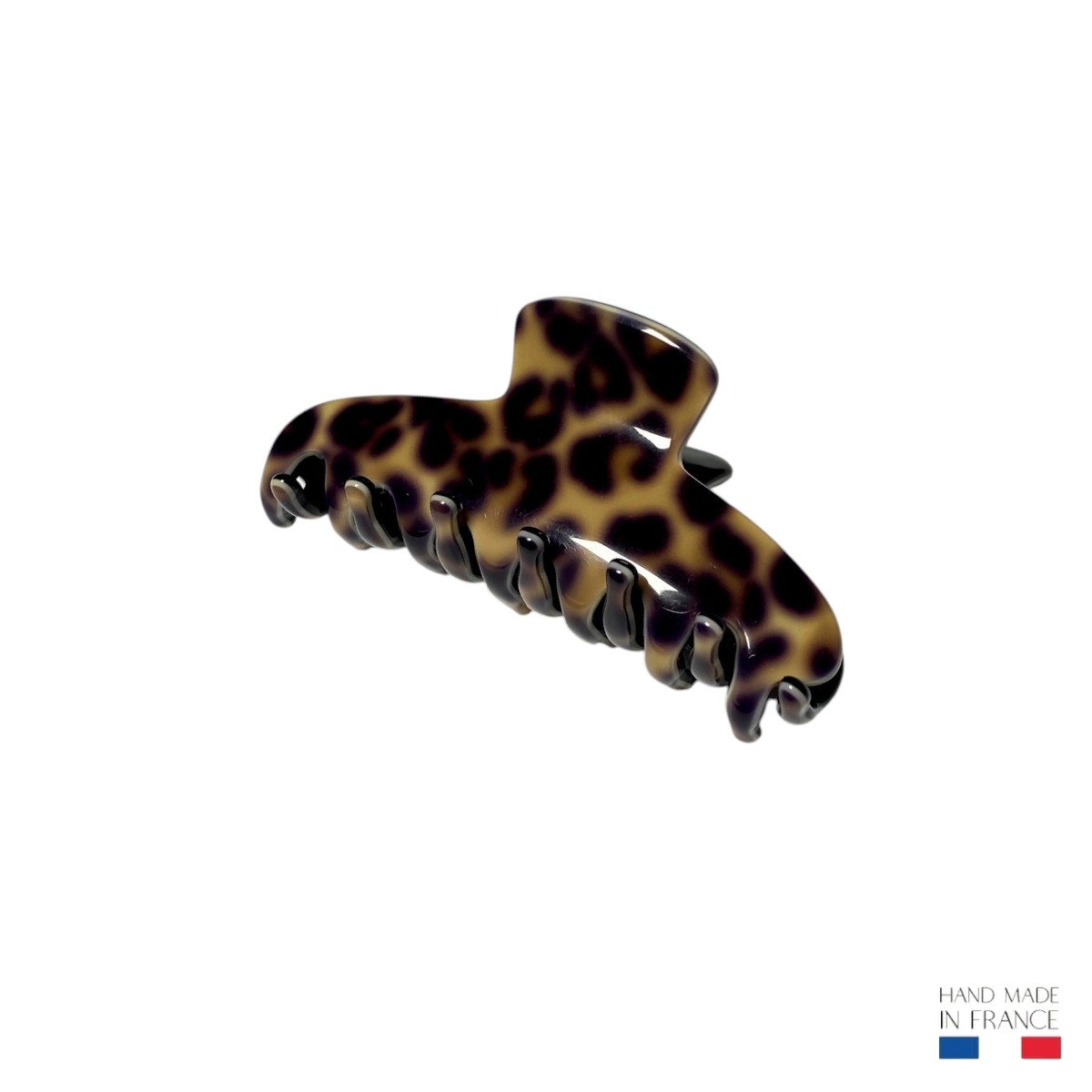Pince à cheveux motif léopard 6 cm