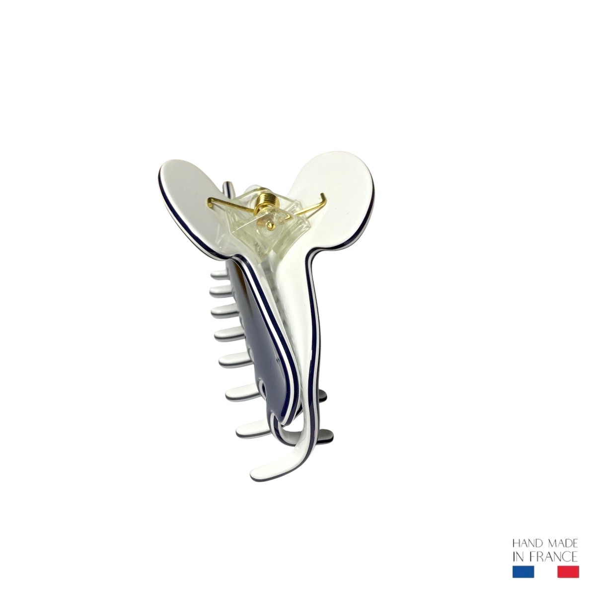 grande pince à cheveux bleu marine et blanc 8 cm 3-Photoroom