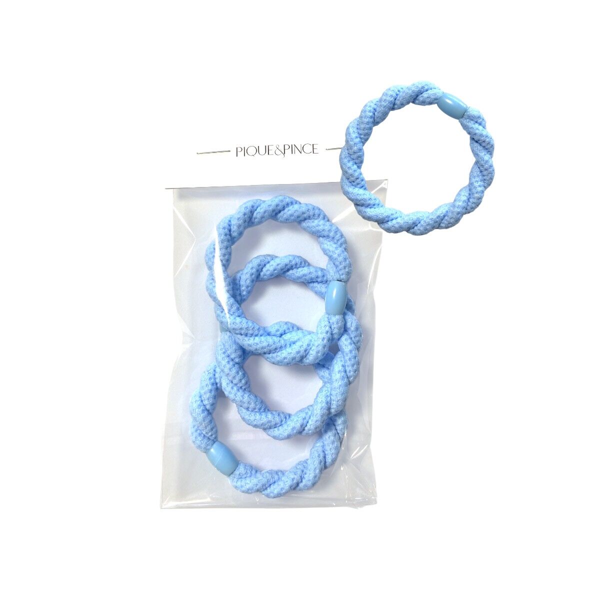 élastiques cheveux tresse 5 cm bleu ciel