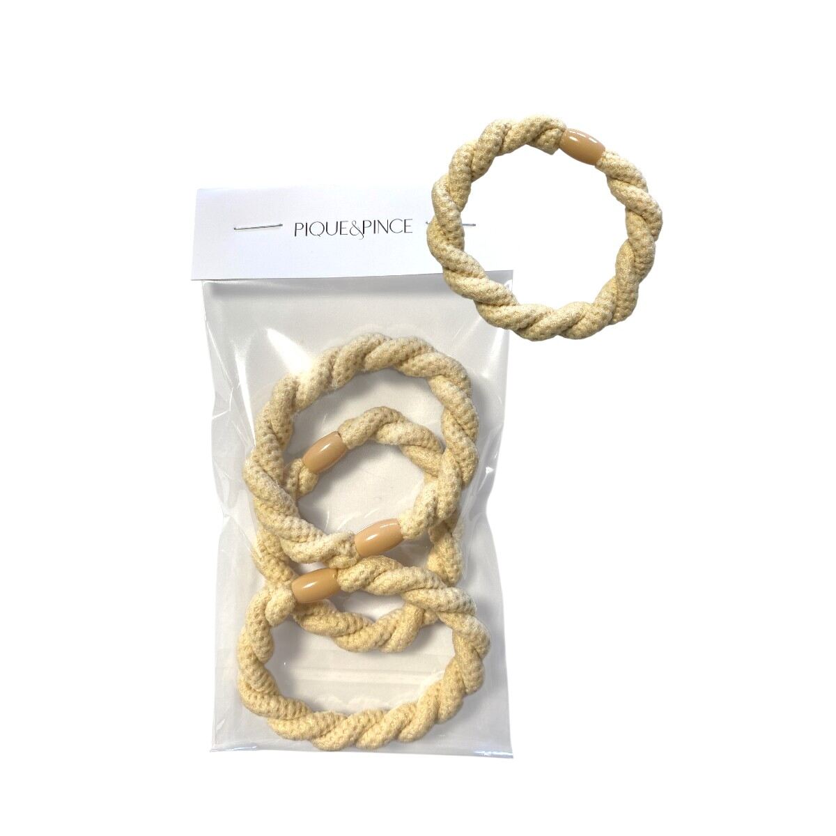 élastiques cheveux tresse 5 cm beige