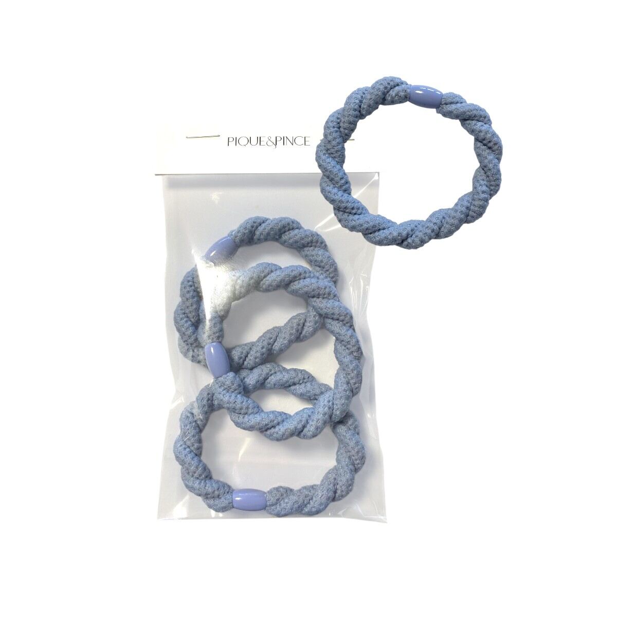 élastiques cheveux tresse 5 cm bleu-gris