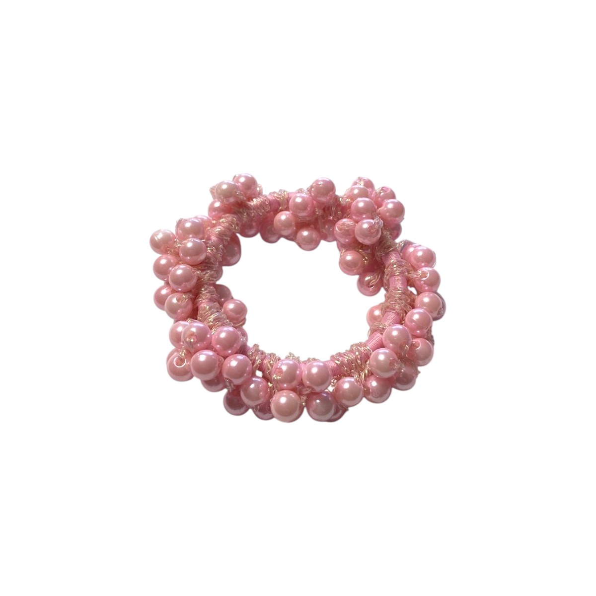 élastique cheveux 5 cm perles rose-Photoroom