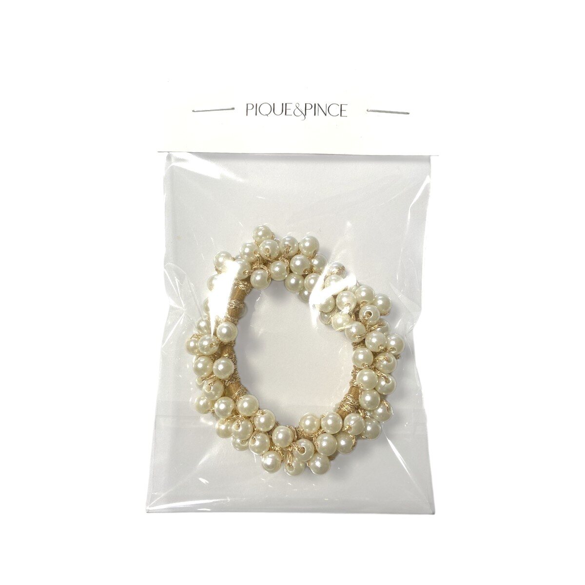 élastique cheveux 5 cm perles blanc 2