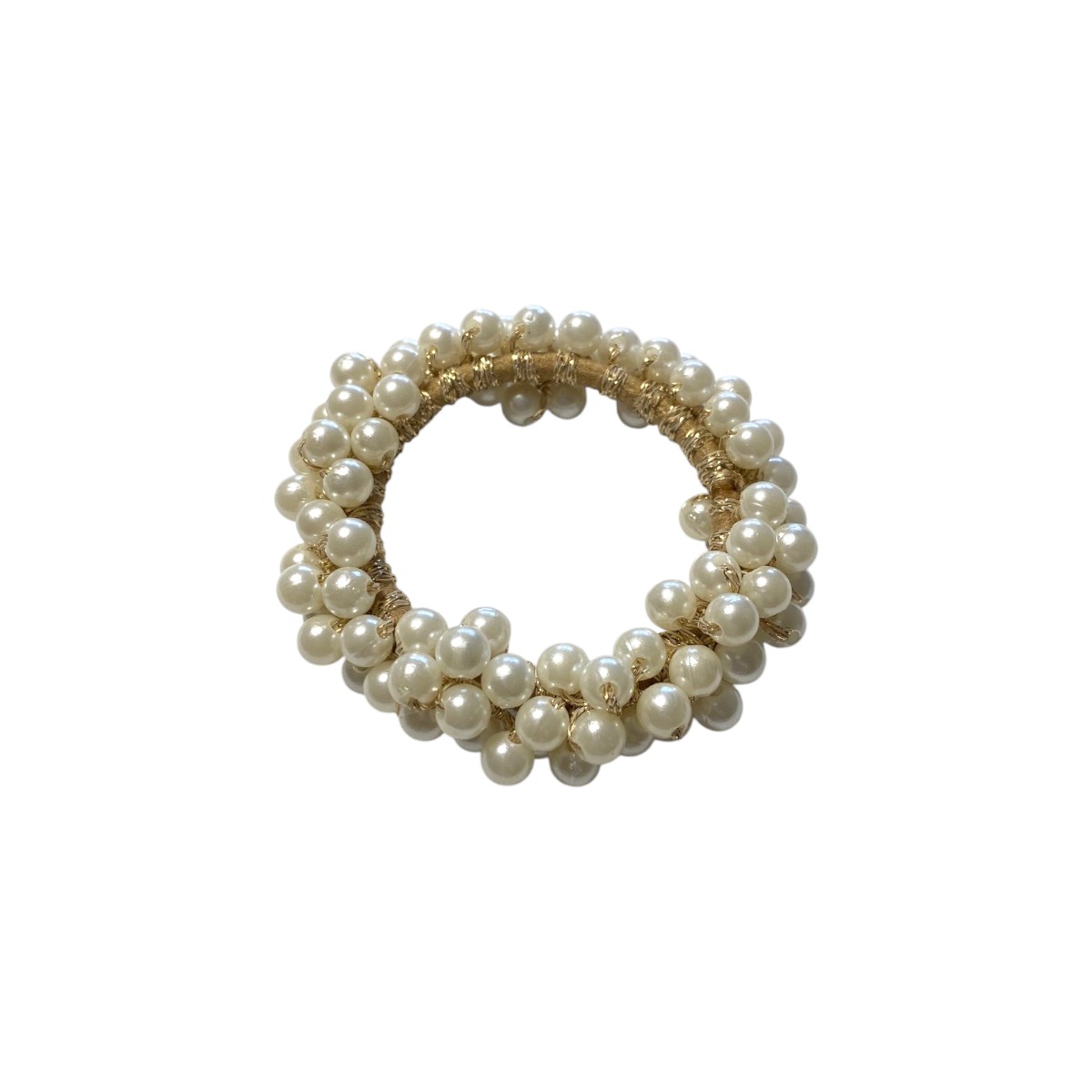 élastique cheveux 5 cm perles blanc-Photoroom