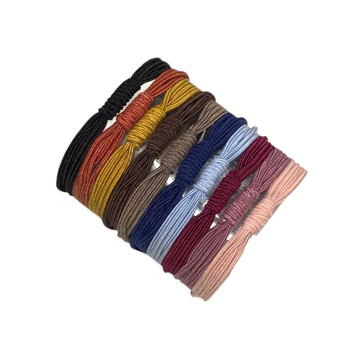 Élastiques à cheveux avec nœud, fins et sans métal - Disponible en 10 coloris