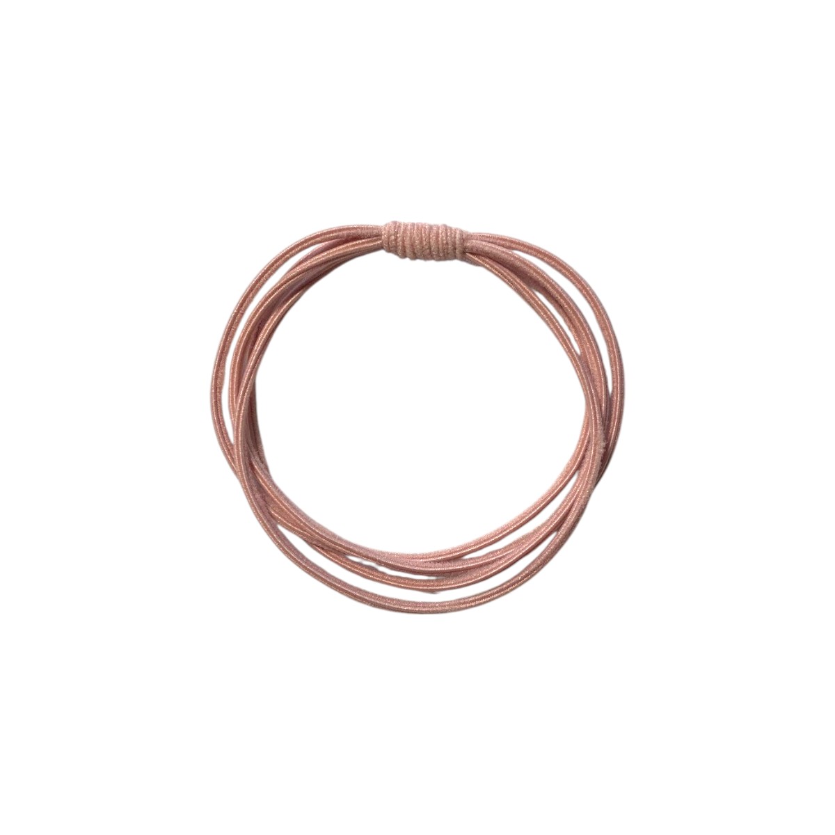 élastique à cheveux fin noué sans métal rose pâle-Photoroom