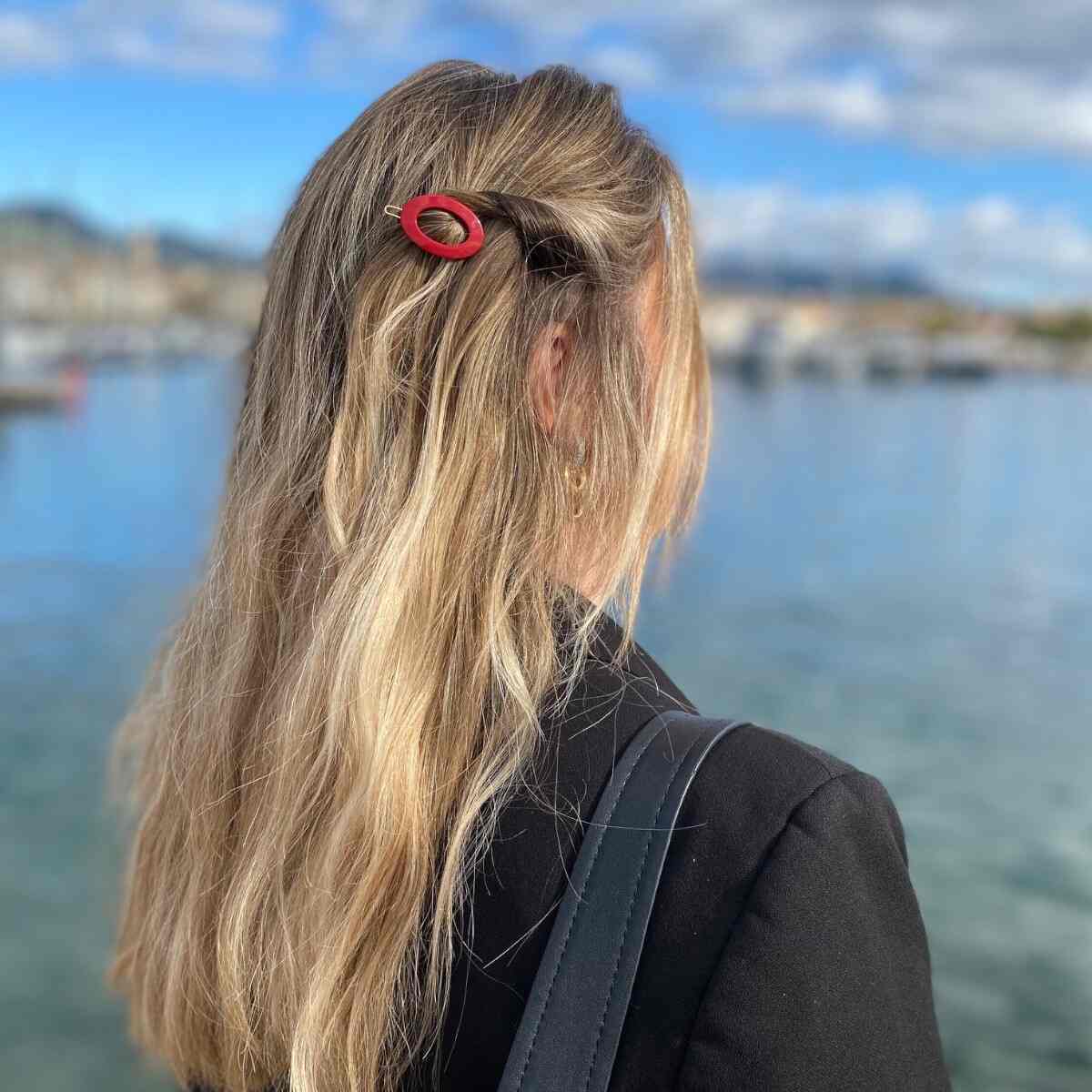 Petite barrette à cheveux rouge Chloé