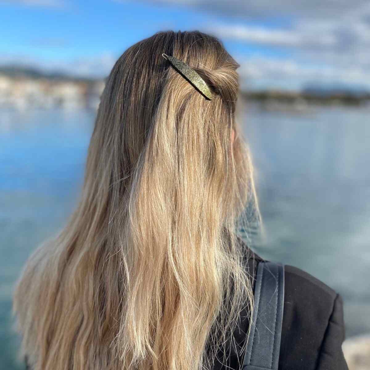 Barrette à cheveux Clémence pailletée or