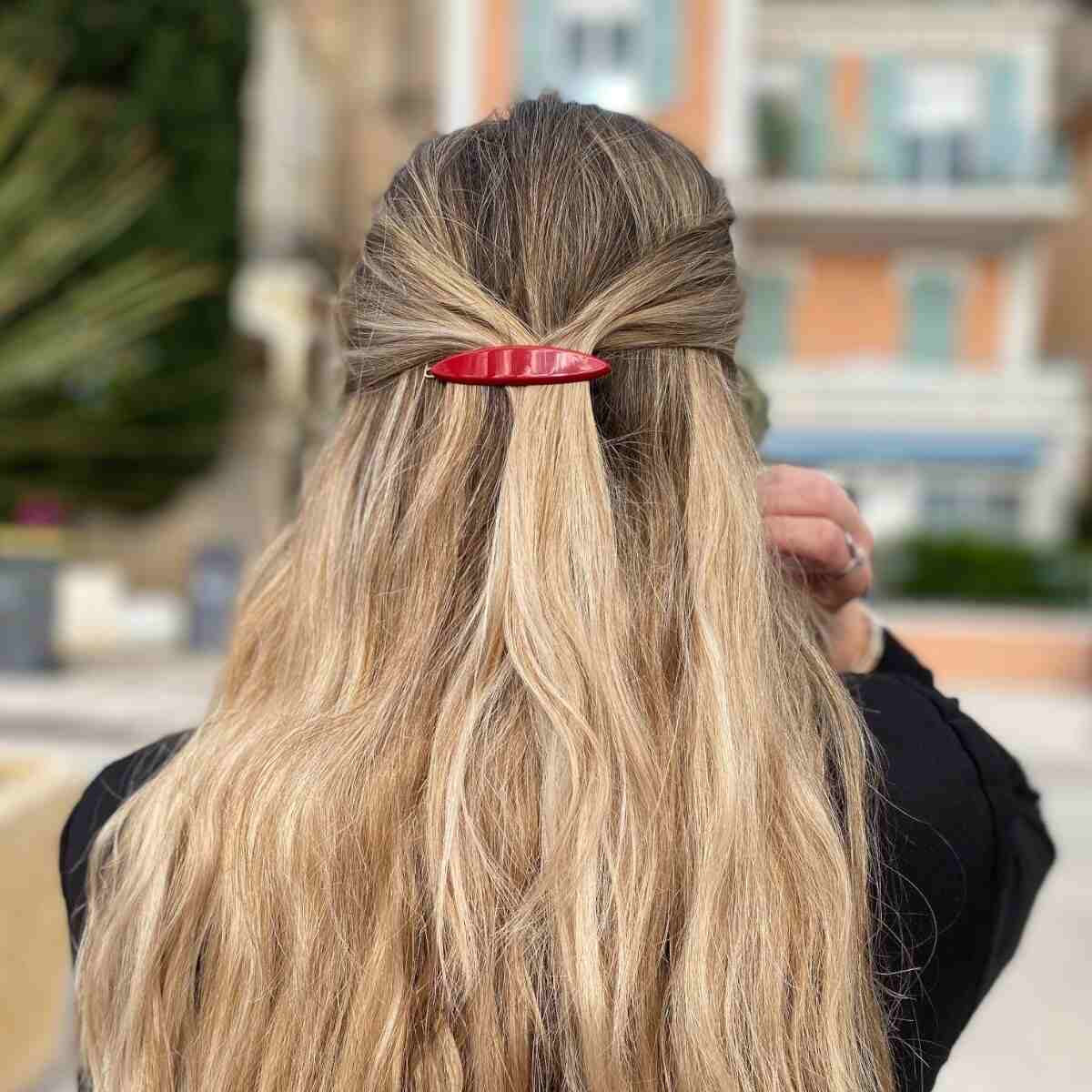 Barrette à cheveux rouge Clémence