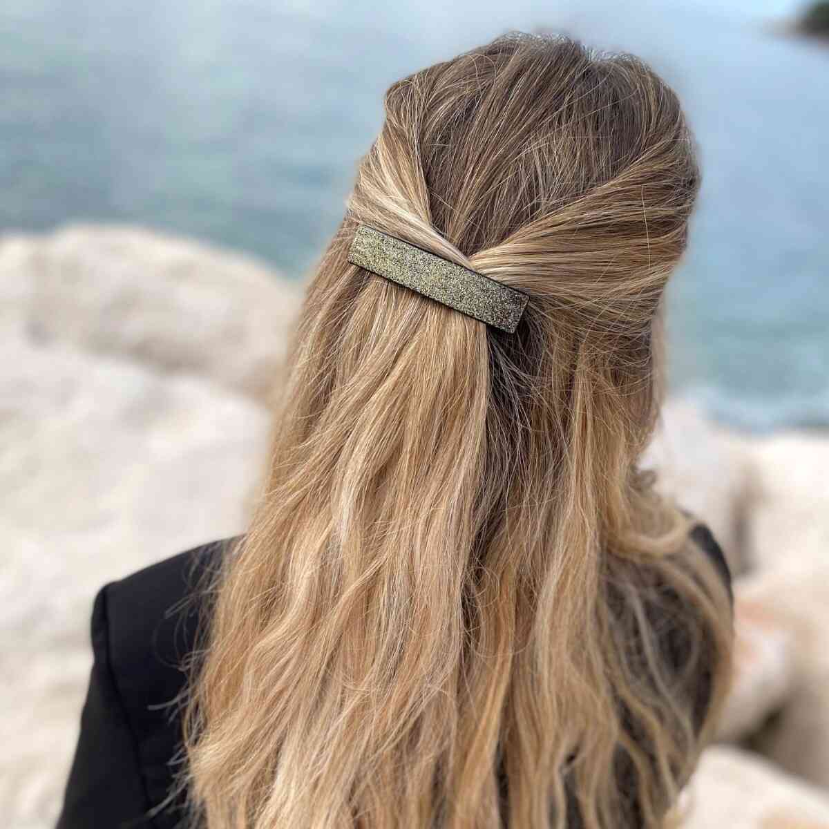 Barrette à cheveux Carla pailletée or