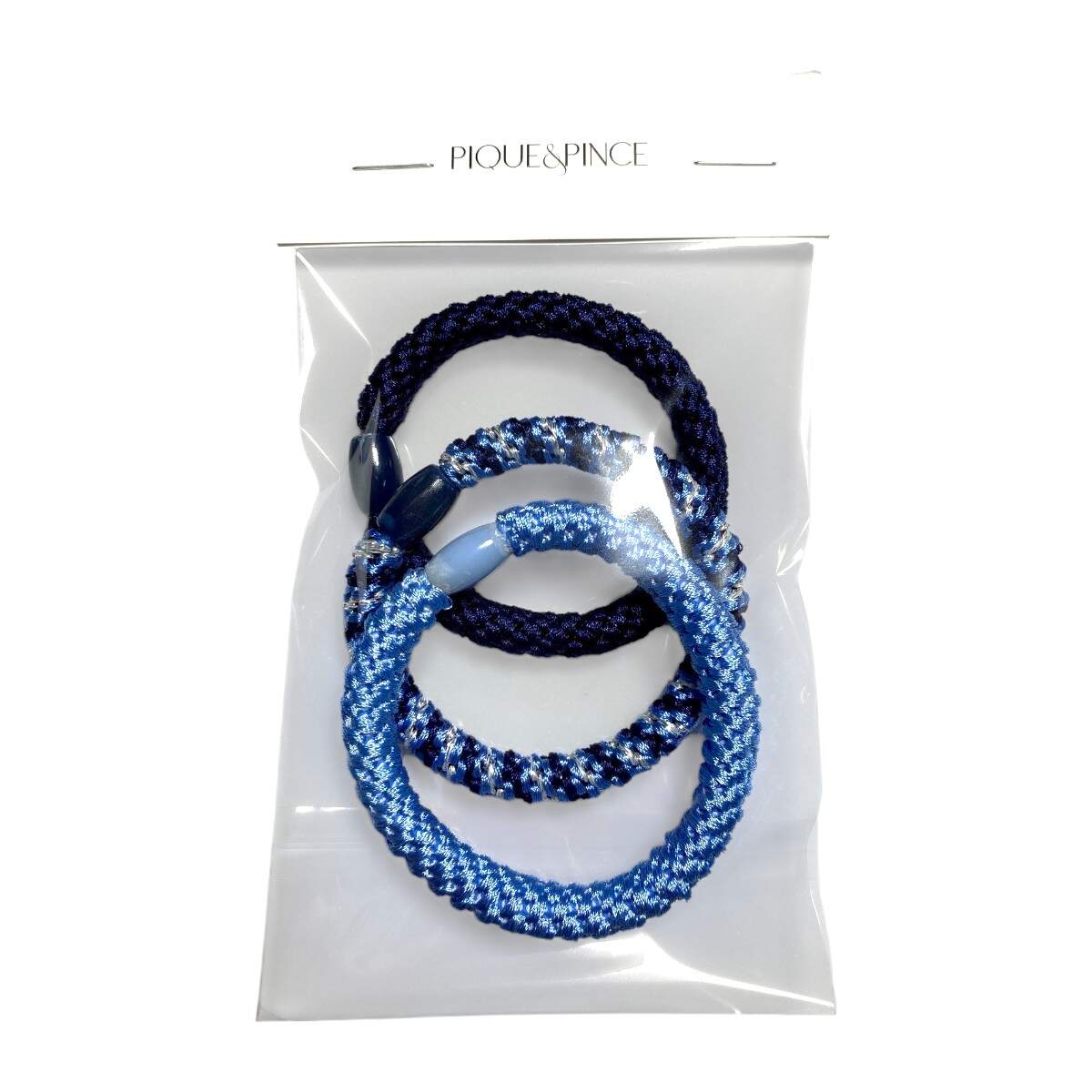 élastique à cheveux épais tressé sans métal collection bleu 2