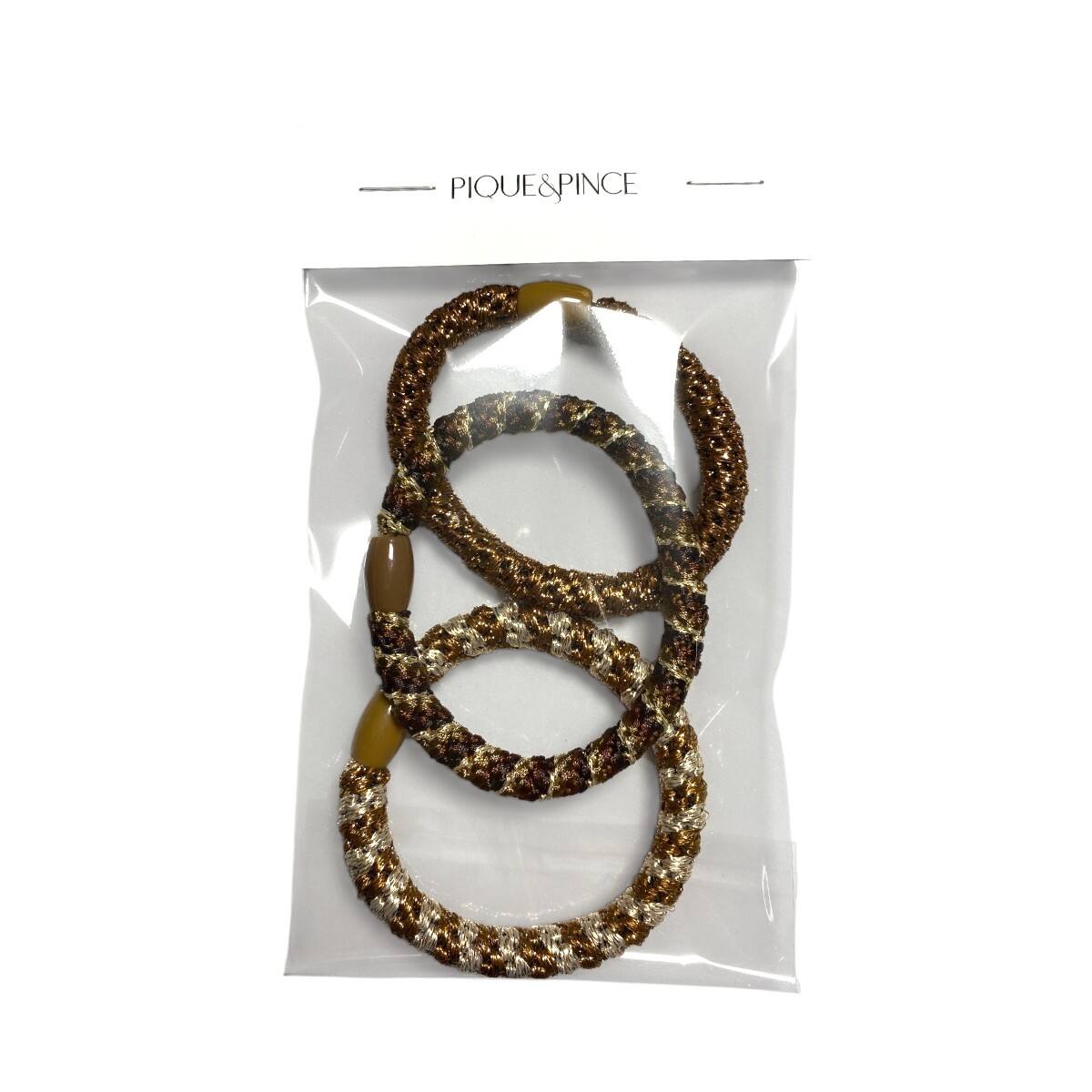 élastique à cheveux épais tressé sans métal collection marron 2