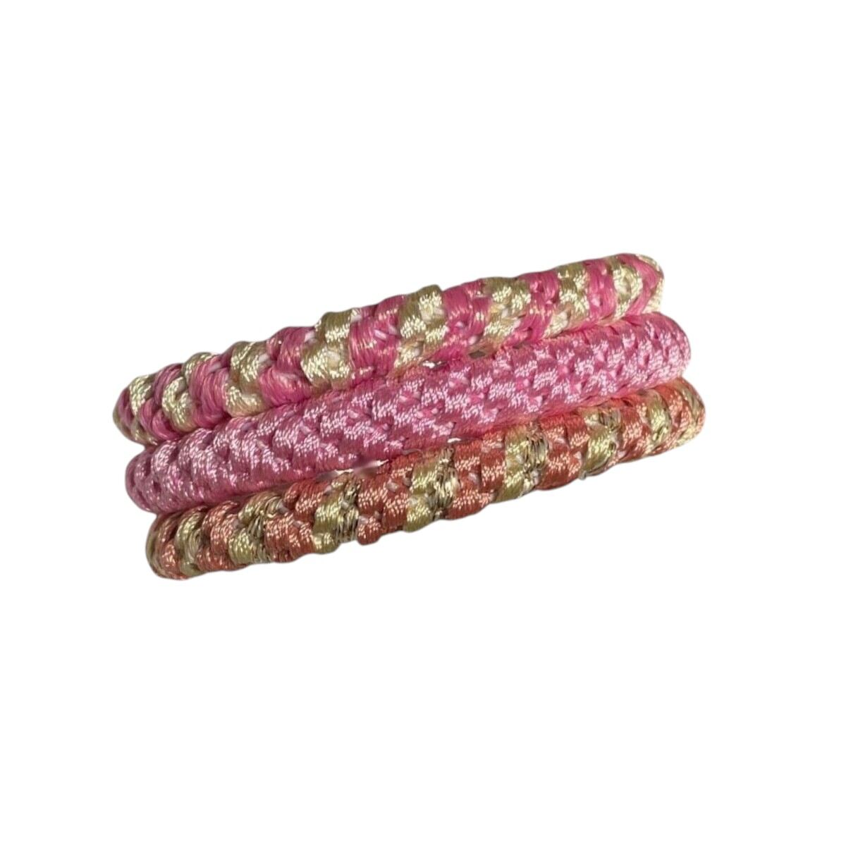 Élastiques à cheveux épais et tressés sans métal – Collection Rose