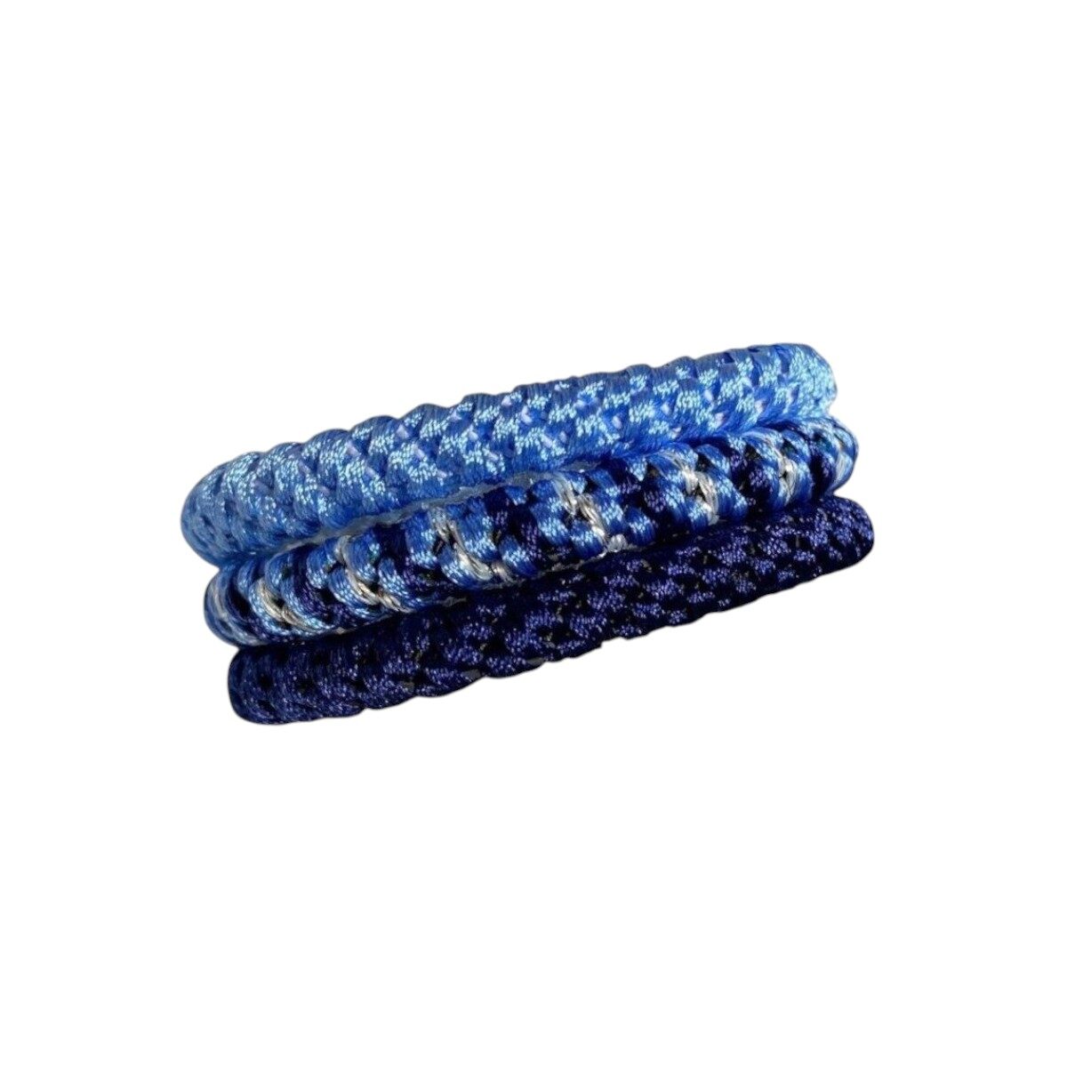 Élastiques à cheveux épais et tressés sans métal – Collection Bleu