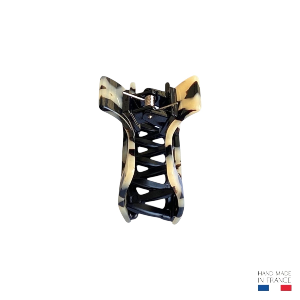 pince à cheveux rectangulaire écaille clair 6 cm 5-Photoroom
