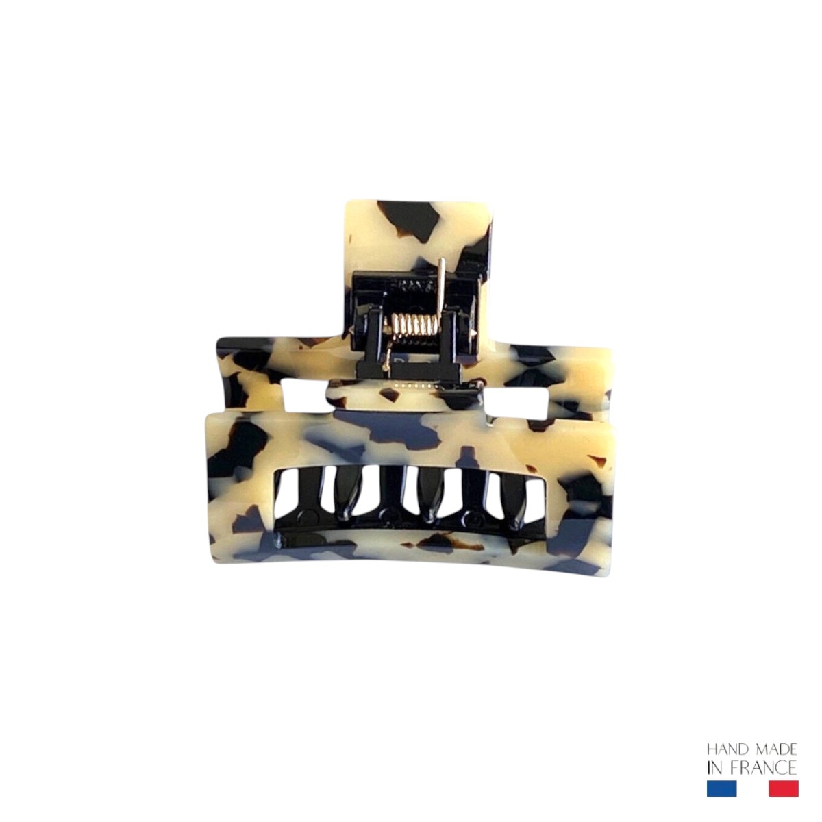 pince à cheveux rectangulaire écaille clair 6 cm 4-Photoroom