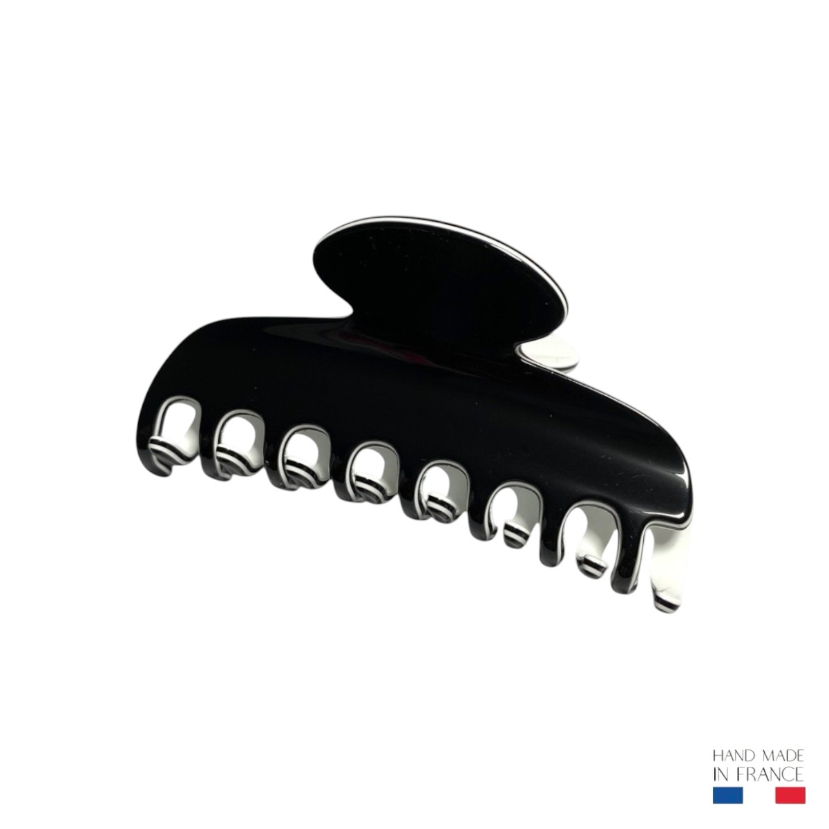Pince à cheveux Noire et Blanche 8 cm