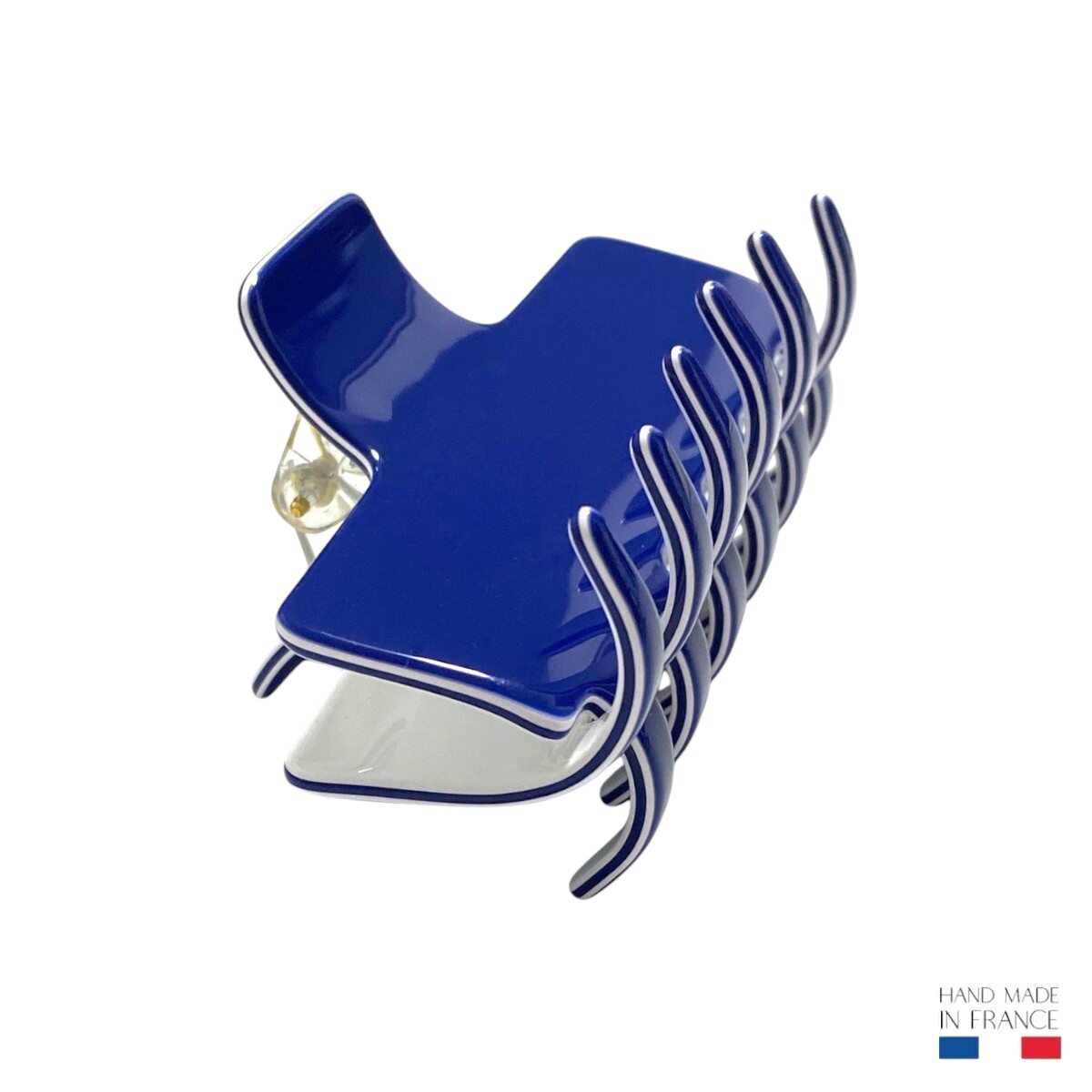 Pince à cheveux Bleue et Blanche 8,5 cm
