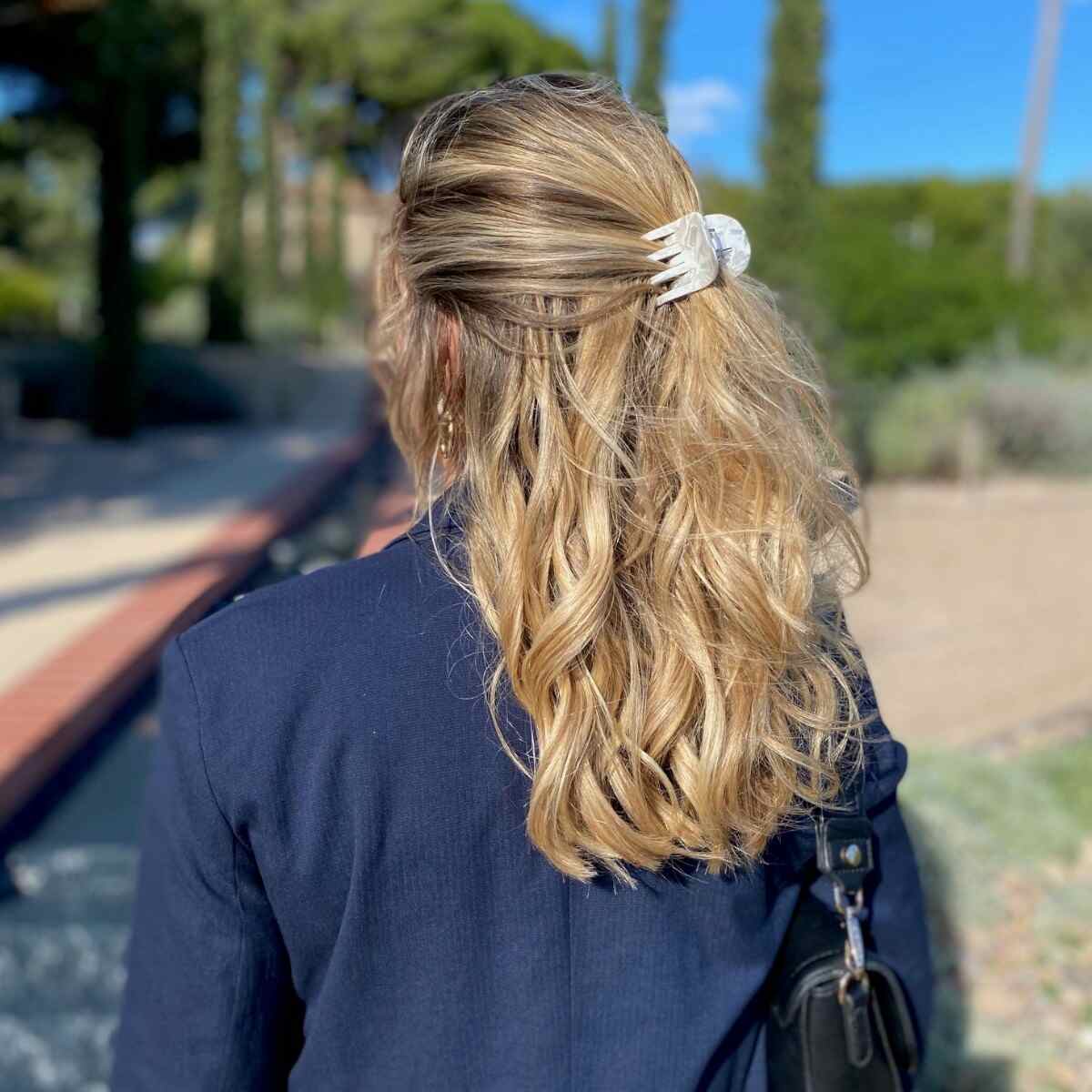 Petite pince à cheveux Blanche Nacrée 4 cm